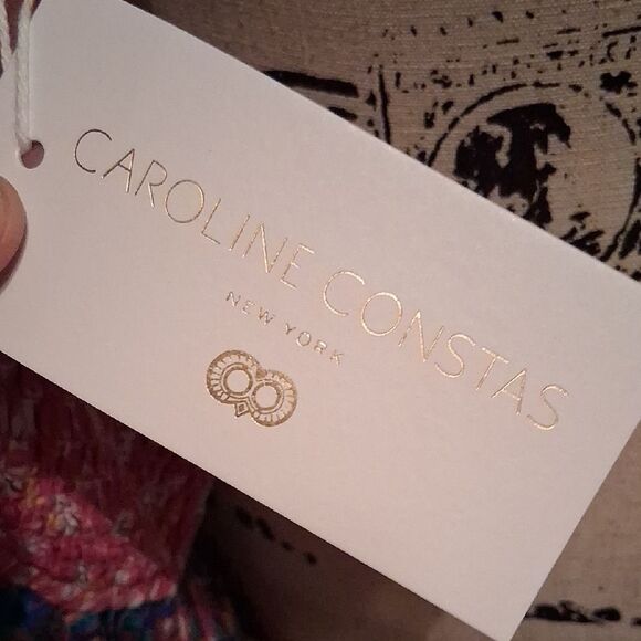 NWT CAROLINE CONSTAS Smocked Floral Pink/multicolor Boho Print Dress S - Picture 3 of 16